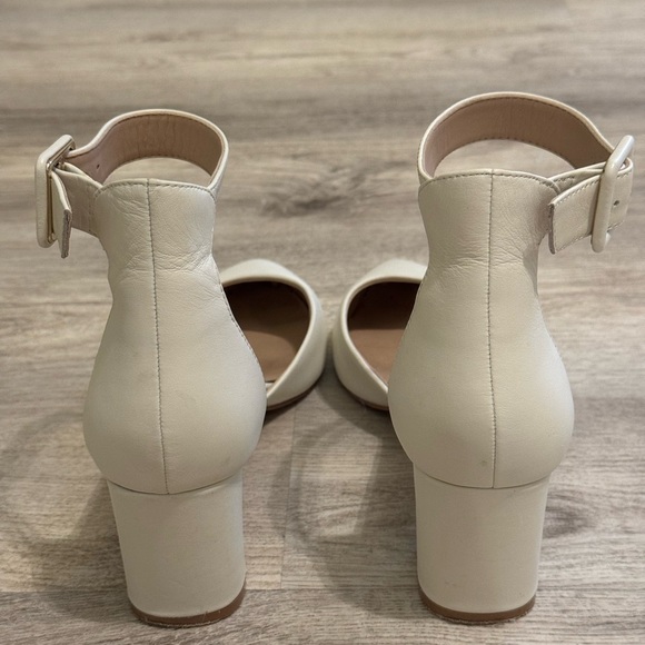 Kurt Geiger London Burlington Leather In Bone Block Heel Shoes 38.5 WORN ONCE - Picture 6 of 12